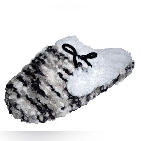 INC International Concepts Women's Plush Clog Slippers, Black Multi Sz XL 11-12 - Picture 1 of 9